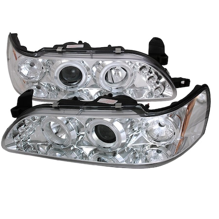 Spec-D Tuning 93-97 Toyota Corolla Halo LED Projector Chrome 2LHP-COR93-TM